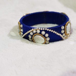 Blue silk thread bangle indian traditional